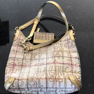 Coach poppy graffiti handbag